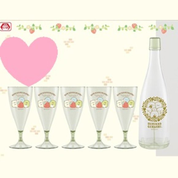 Sumikkogurashi - Strawberry Fair - Plastic Wine Champagne Glass Set - Picture 1 of 3